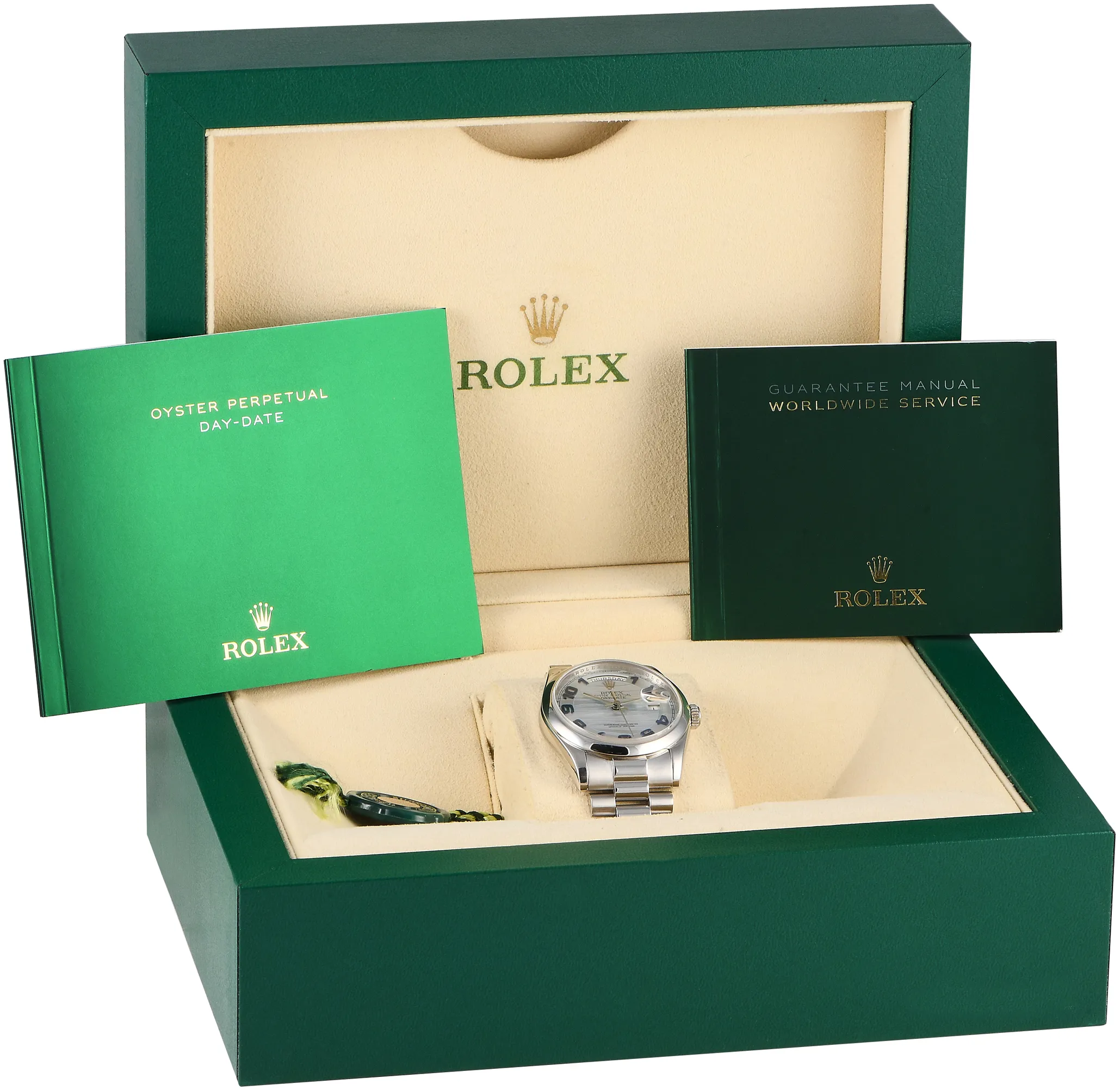 Rolex Day-Date 36 118206 36mm Platinum Blue 4