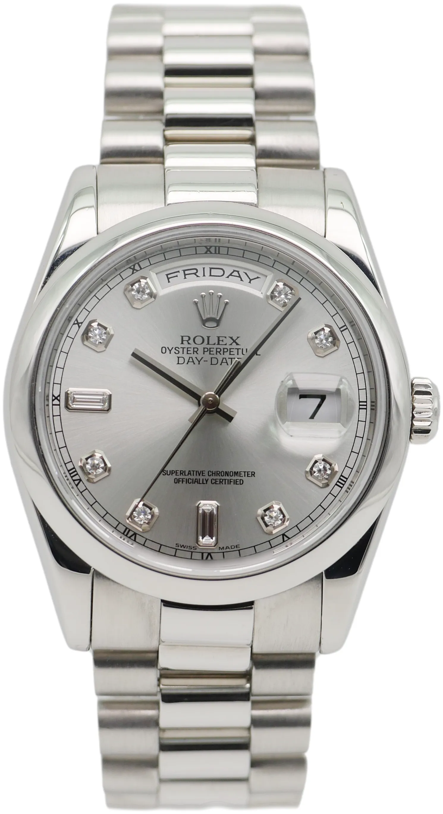 Rolex Day-Date 36 118206 White gold Blue