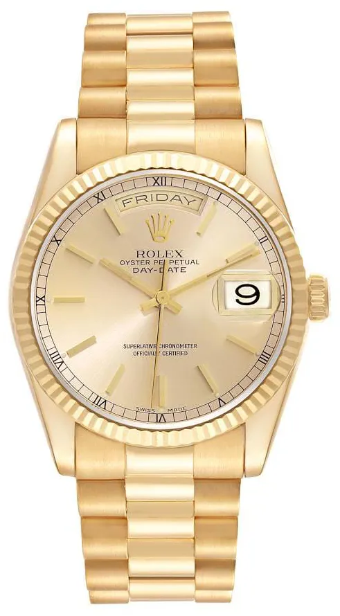 Rolex Day-Date 36 118238-0103 36mm Yellow gold Champagne