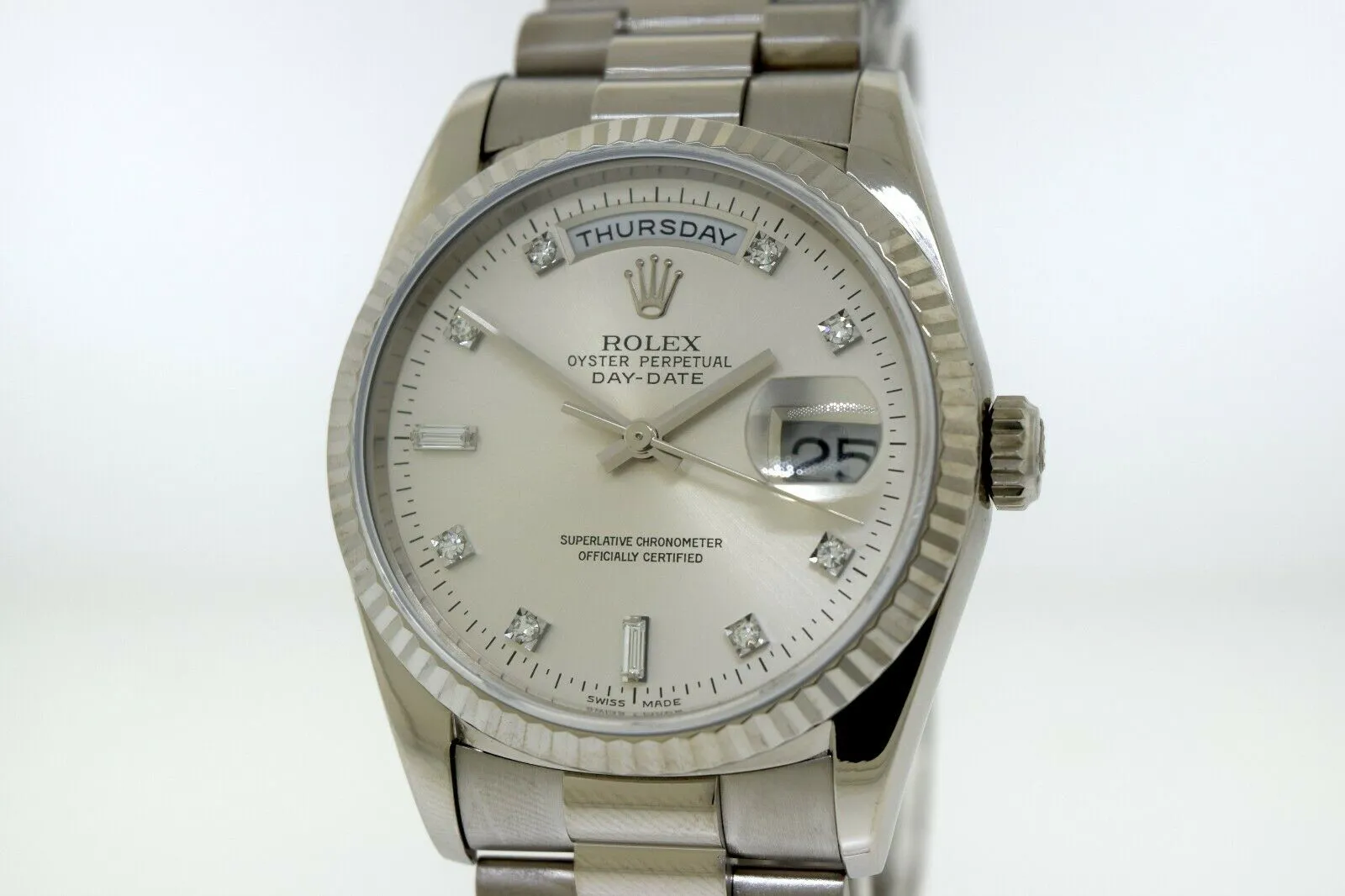 Rolex Day-Date 36 18239 36mm White gold Silver