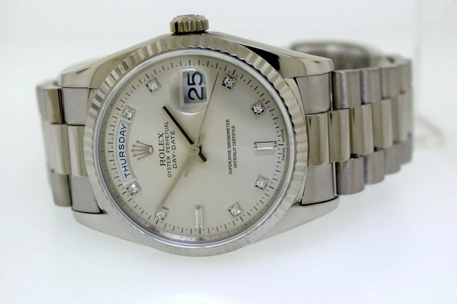 Rolex Day-Date 36 18239 36mm White gold Silver 4