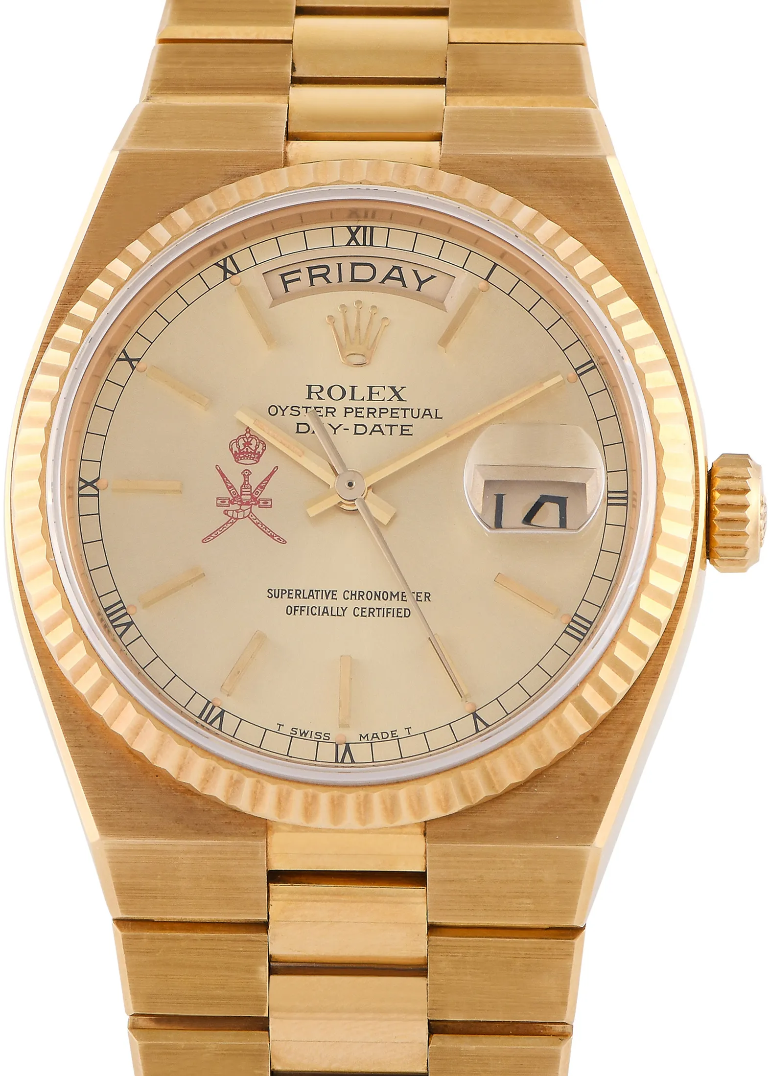 Rolex Day-Date Oysterquartz 19018 36mm Yellow gold Champagne