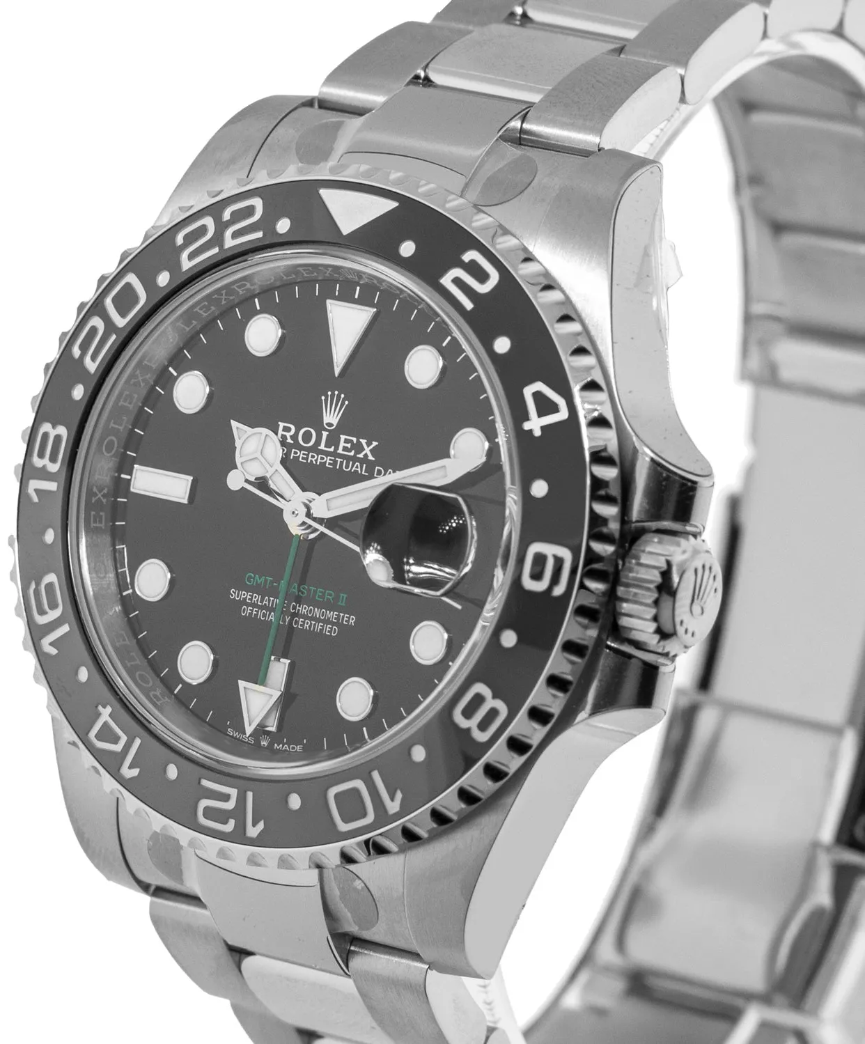 Rolex GMT-Master II 126710GRNR 40mm Stainless steel Black Index Dial