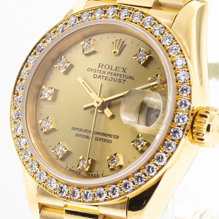 Rolex Lady-Datejust 69138 26mm Yellow gold Champagne