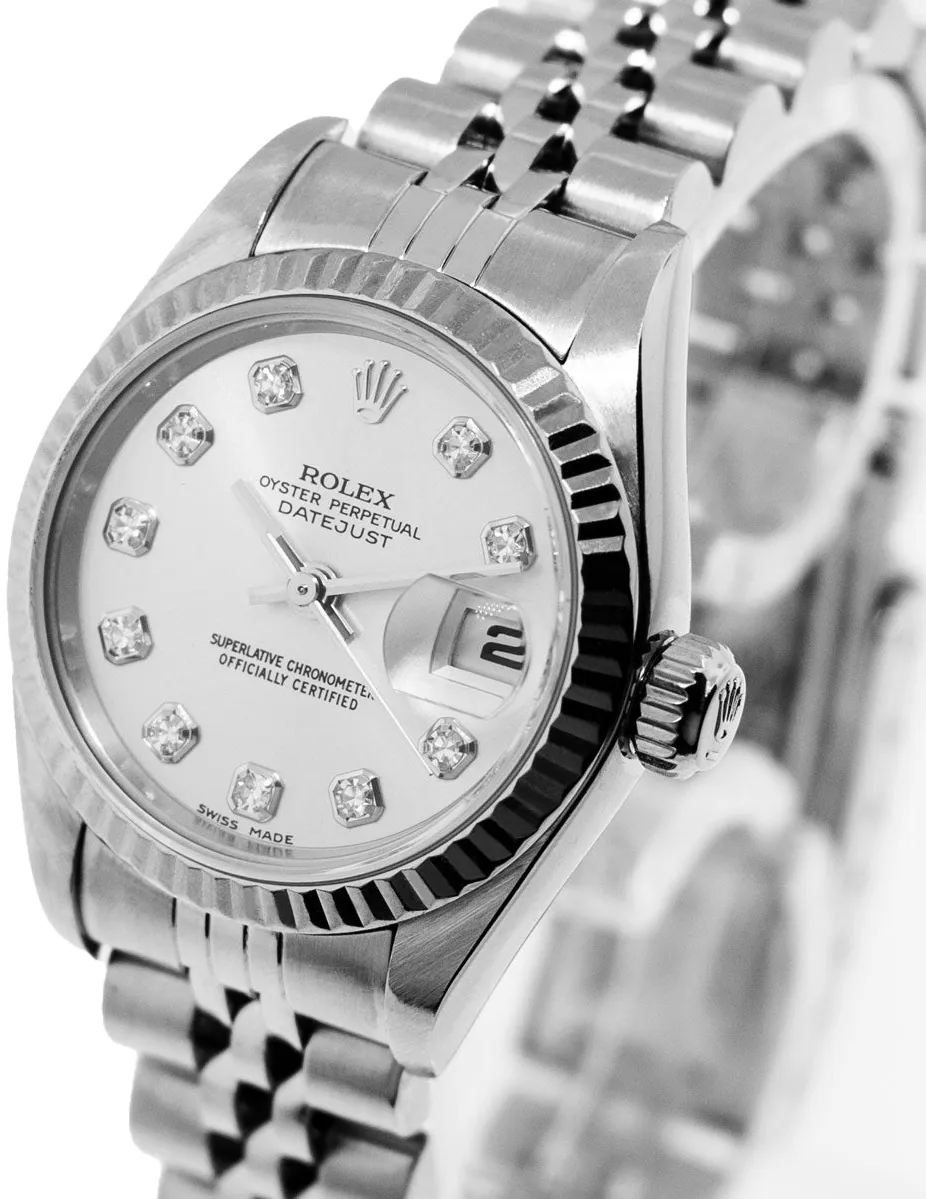 Rolex Lady-Datejust 79174 26mm White gold and Stainless steel and 18k white gold Blue