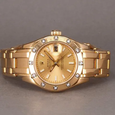 Rolex Lady-Datejust Pearlmaster 80318 29mm Yellow gold Champagne