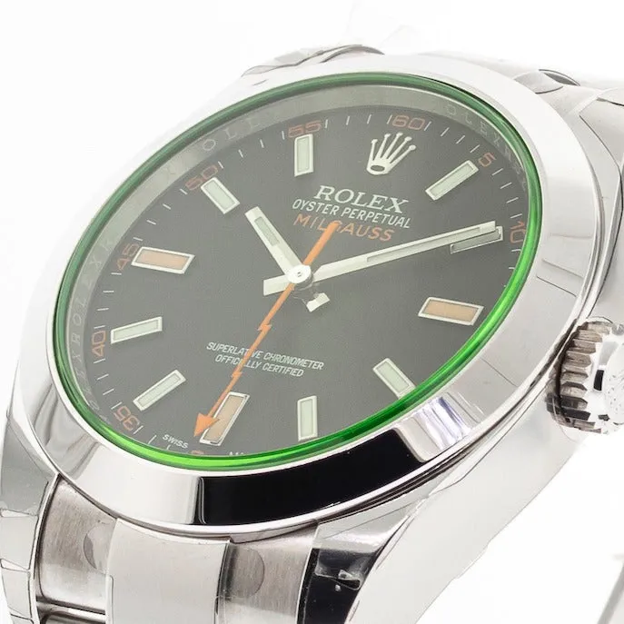 Rolex Milgauss 116400 40mm Stainless steel Black Stick Dial