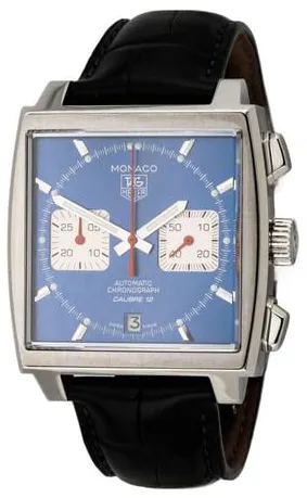 TAG Heuer Monaco Calibre 12 CAW2111-1 39mm Stainless steel Blue