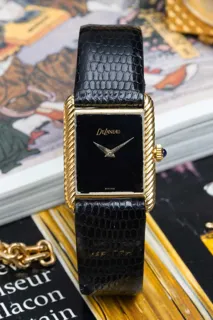 DeLaneau Tank 30mm 18k yellow gold Black