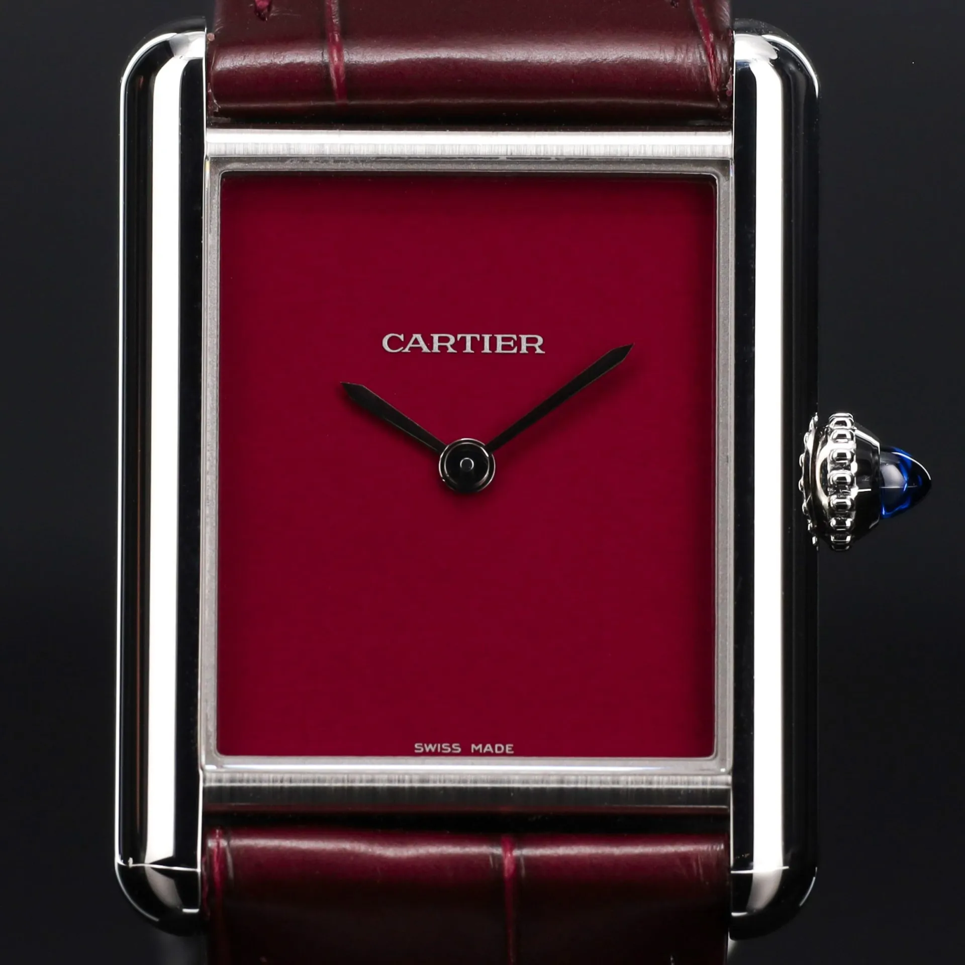 Cartier Tank Must WSTA0054 33.7mm Stainless steel Burgundy