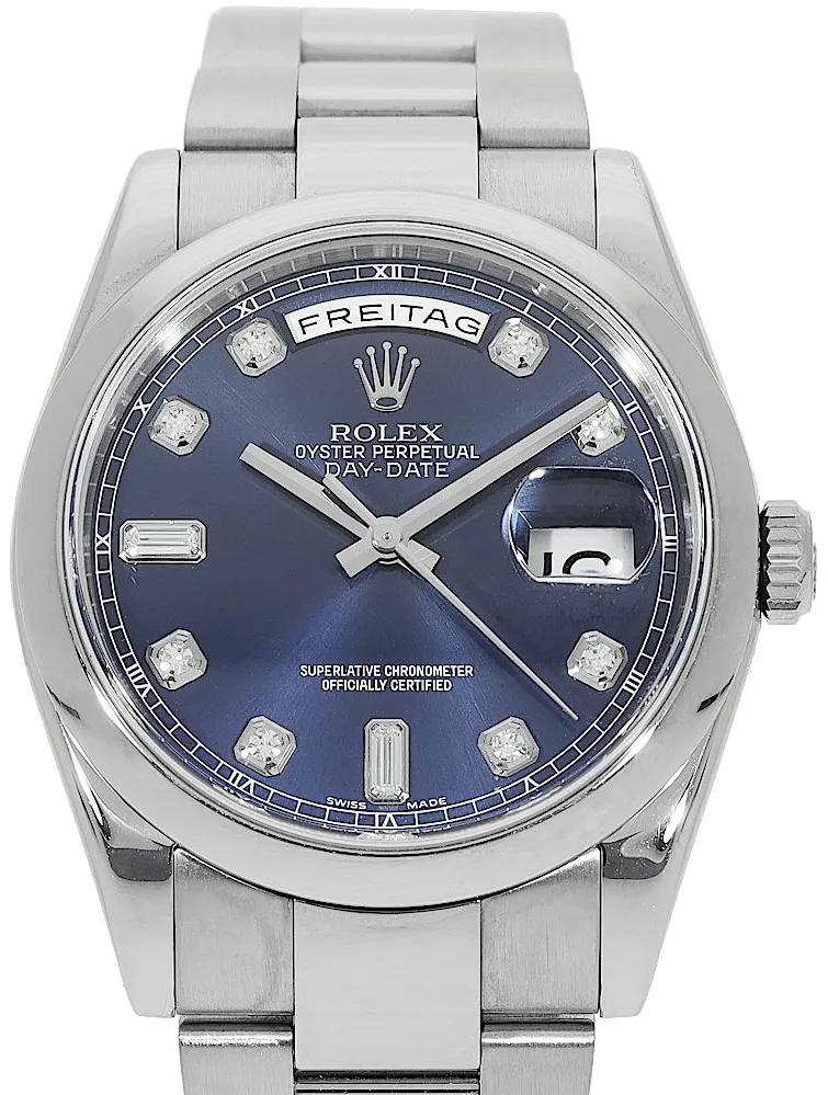 Rolex Day-Date 36 118209 36mm White gold Blau