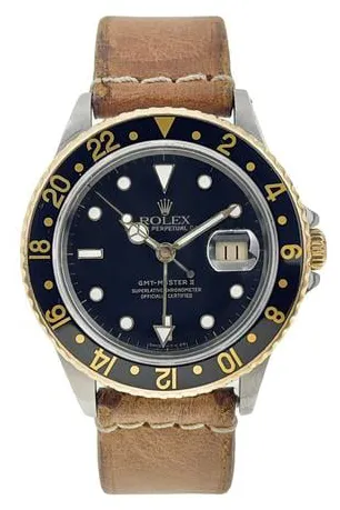 Rolex GMT-Master II 16713 40mm Yellow gold and Stainless steel Black