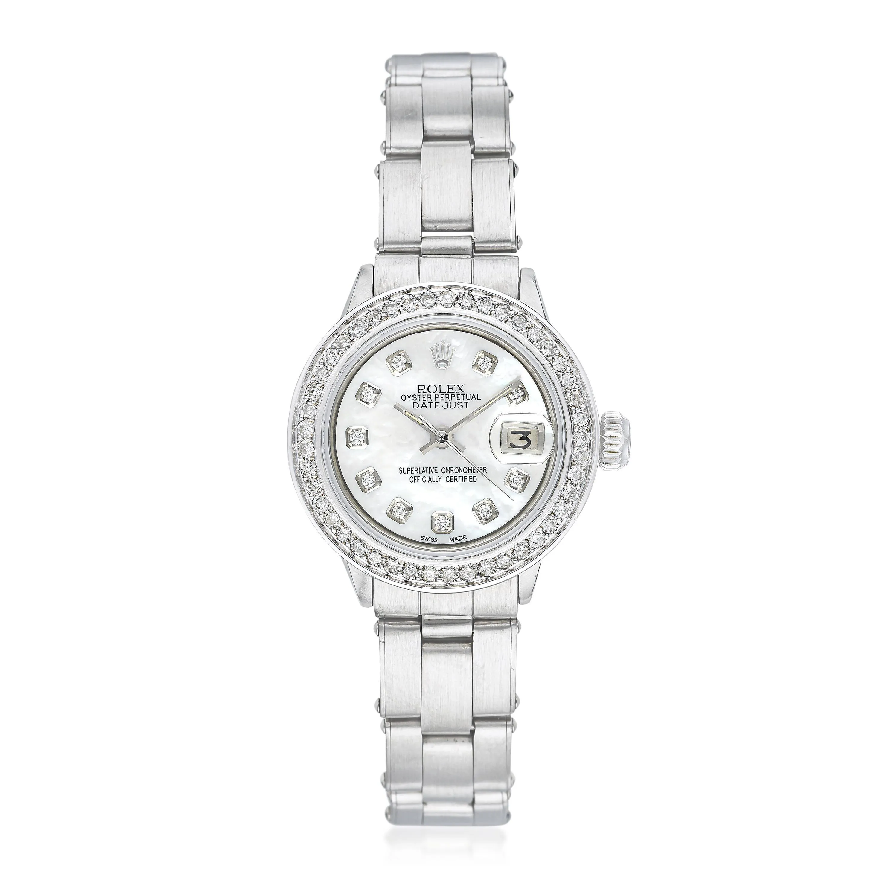 Rolex Oyster Perpetual Lady Date 6519 26mm Stainless steel Mother-of-pearl