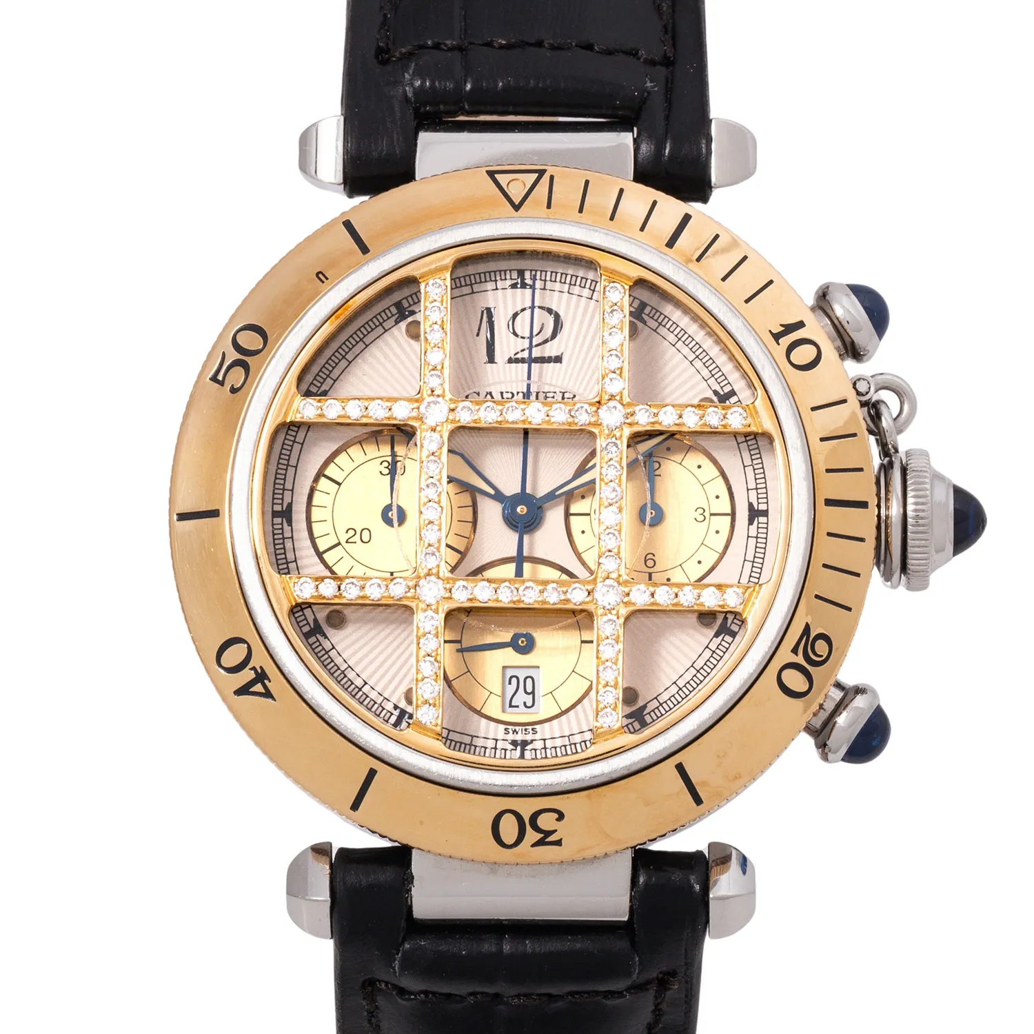 Cartier Pasha 1032 38.5mm Stainless steel and 18k yellow gold