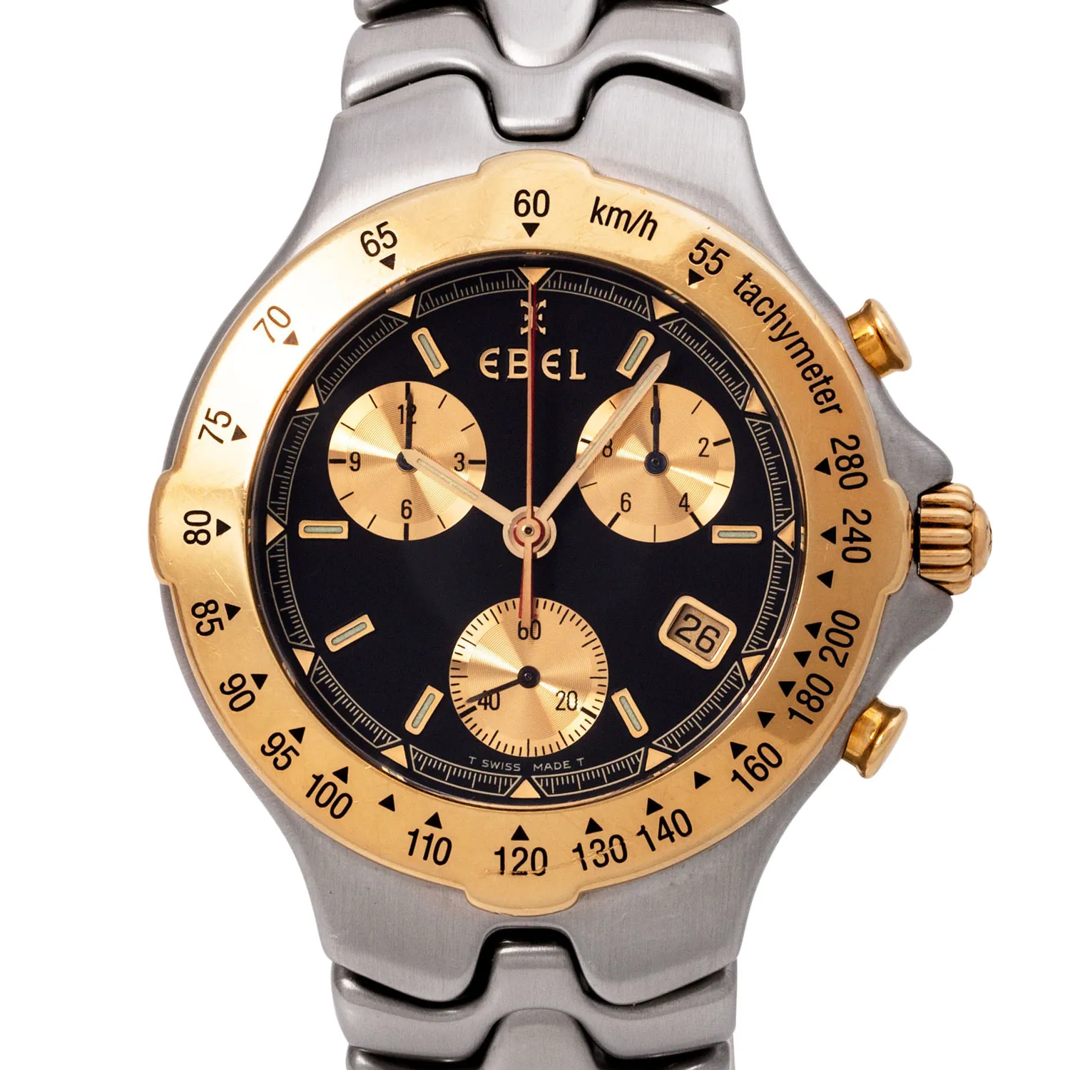 Ebel Sportwave E6251641 39mm Stainless steel and 18k yellow gold Black