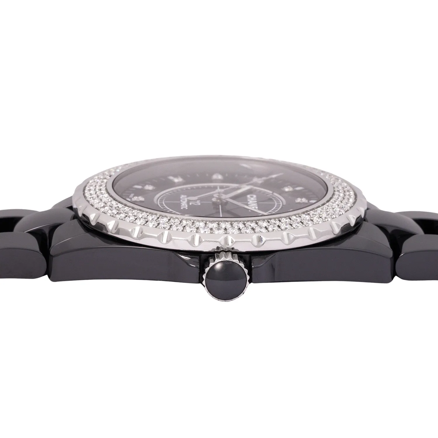 Chanel J12 H2014 42mm Ceramic and Stainless steel and Diamond Black 2