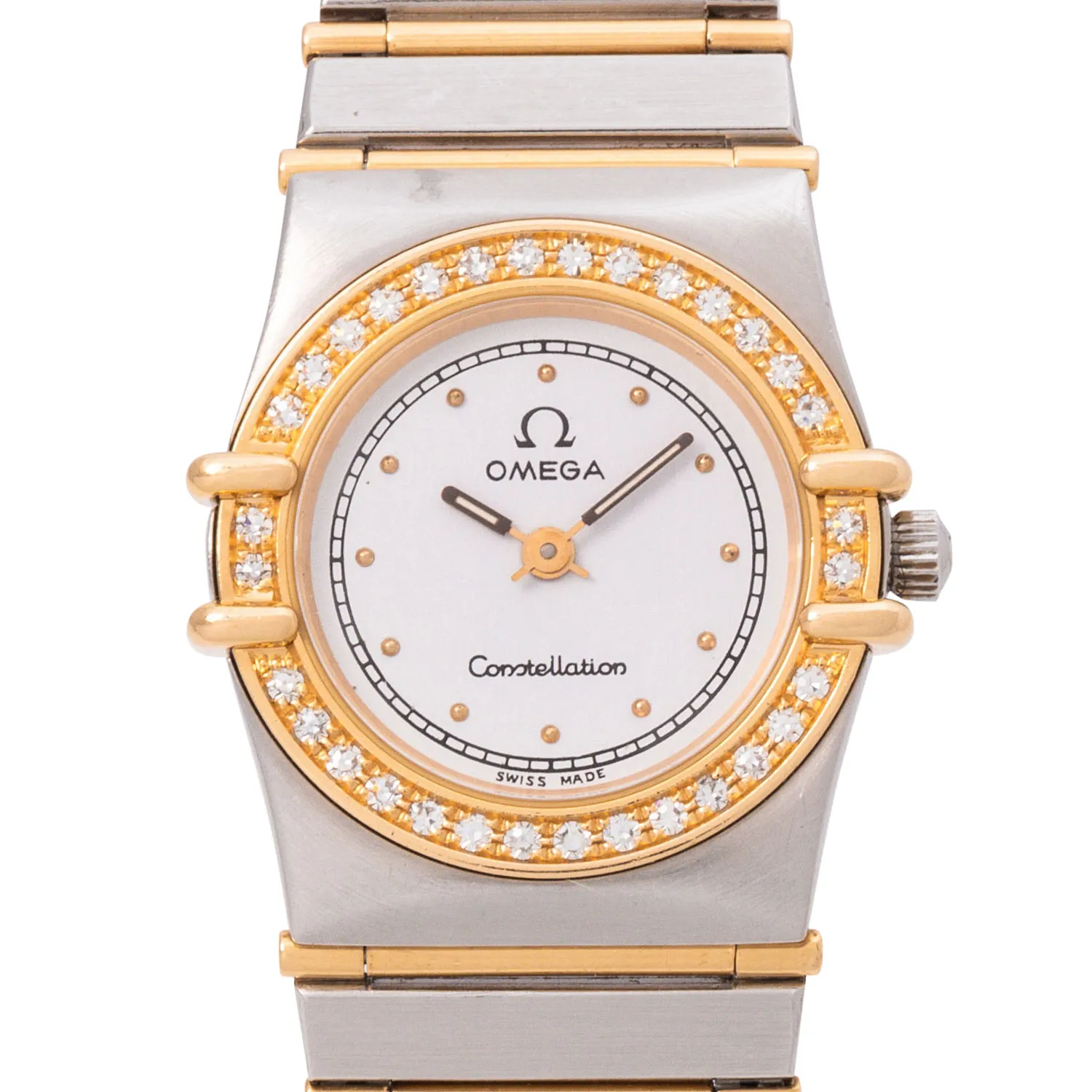 Omega Constellation 1275.10.00 27mm Stainless steel and Diamond and 18k yellow gold White