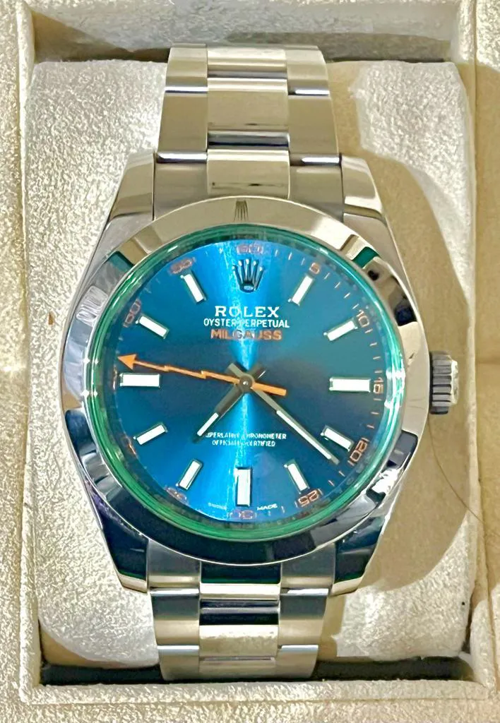 Rolex Milgauss 116400GV 40mm Stainless steel Blue 5