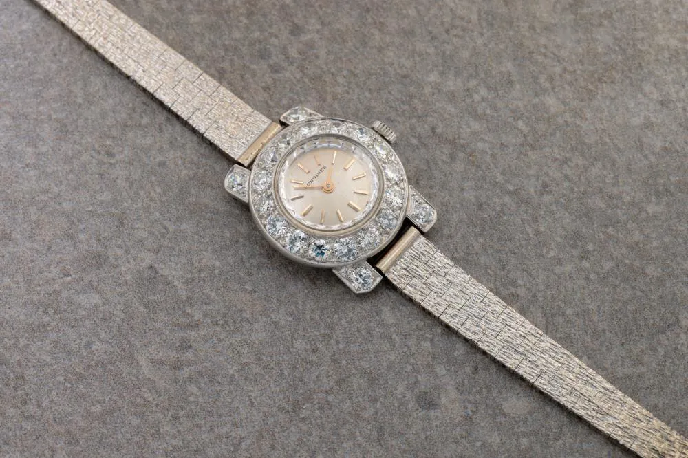 Longines 22mm Platinum and Diamond