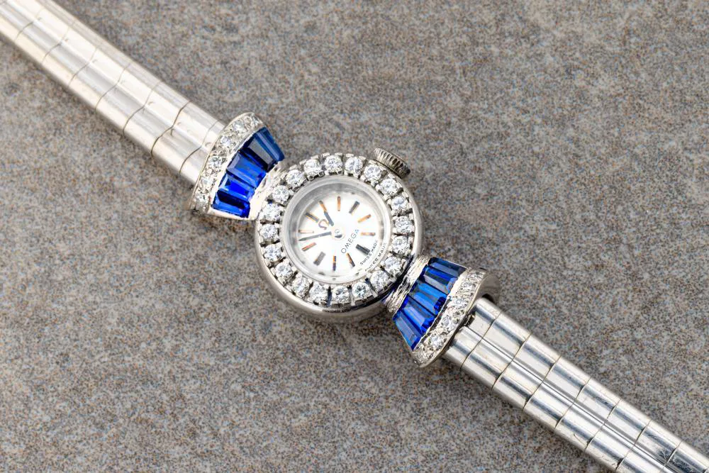 Omega 14mm White gold and 18k white gold and Diamond and Sapphire