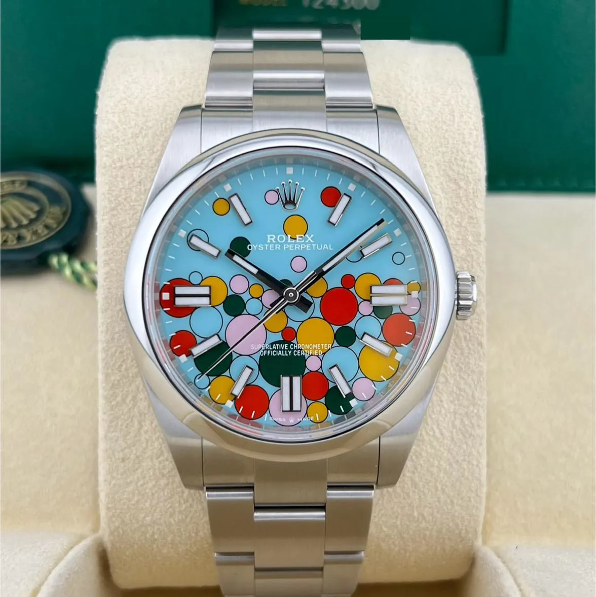 Rolex Oyster Perpetual 124300-0008 41mm Oystersteel Blue and Artistic dial