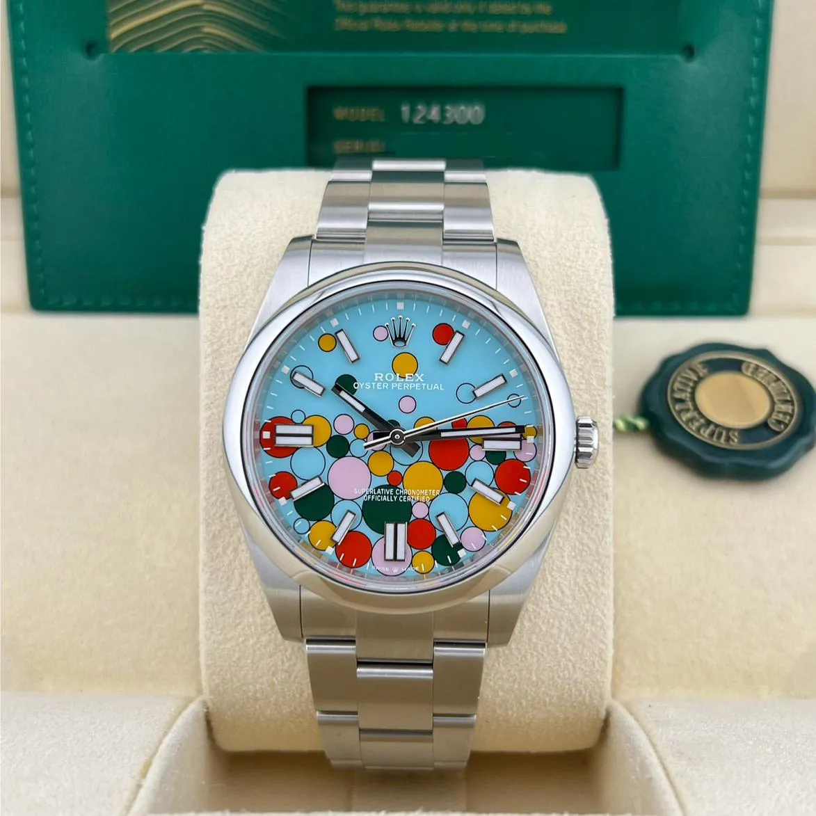 Rolex Oyster Perpetual 124300-0008 41mm Oystersteel Blue and Artistic dial 2