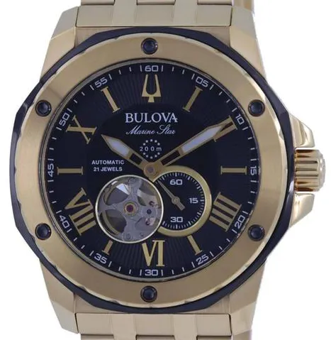 Bulova Marine Star 98A273 45mm Yellow gold and Stainless steel Black