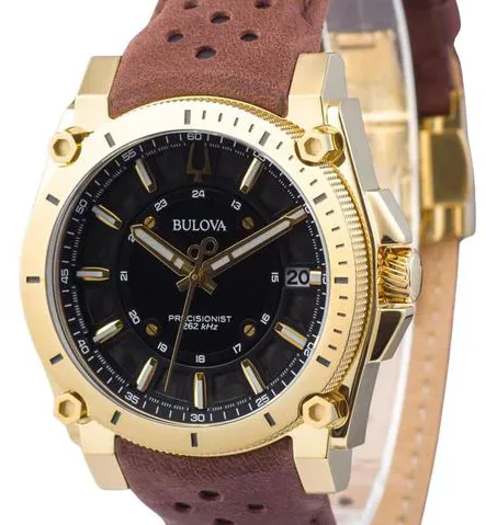 Bulova Precisionist 97B216 40mm Yellow gold and Stainless steel Black