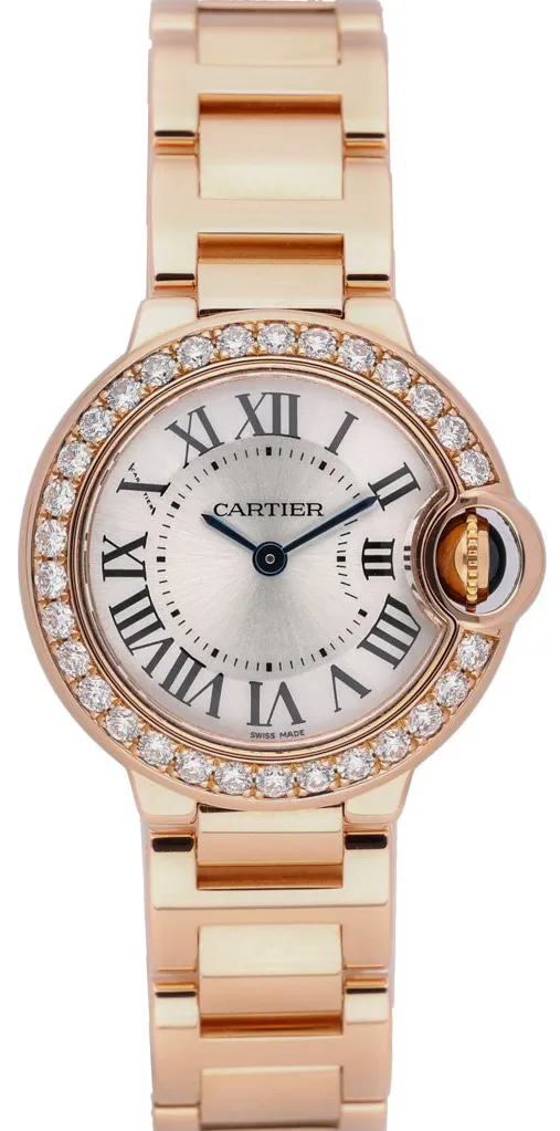 Cartier Ballon Bleu 3007 28mm Rose gold Silver