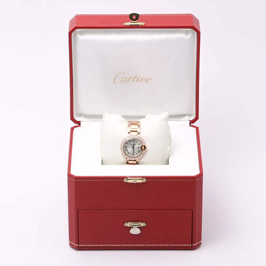 Cartier Ballon Bleu 3007 28mm Rose gold Silver 1