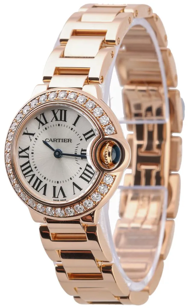 Cartier Ballon Bleu 3007 28mm Rose gold Silver 5