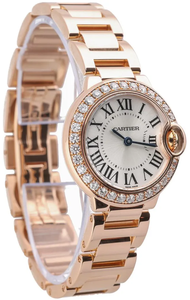 Cartier Ballon Bleu 3007 28mm Rose gold Silver 6