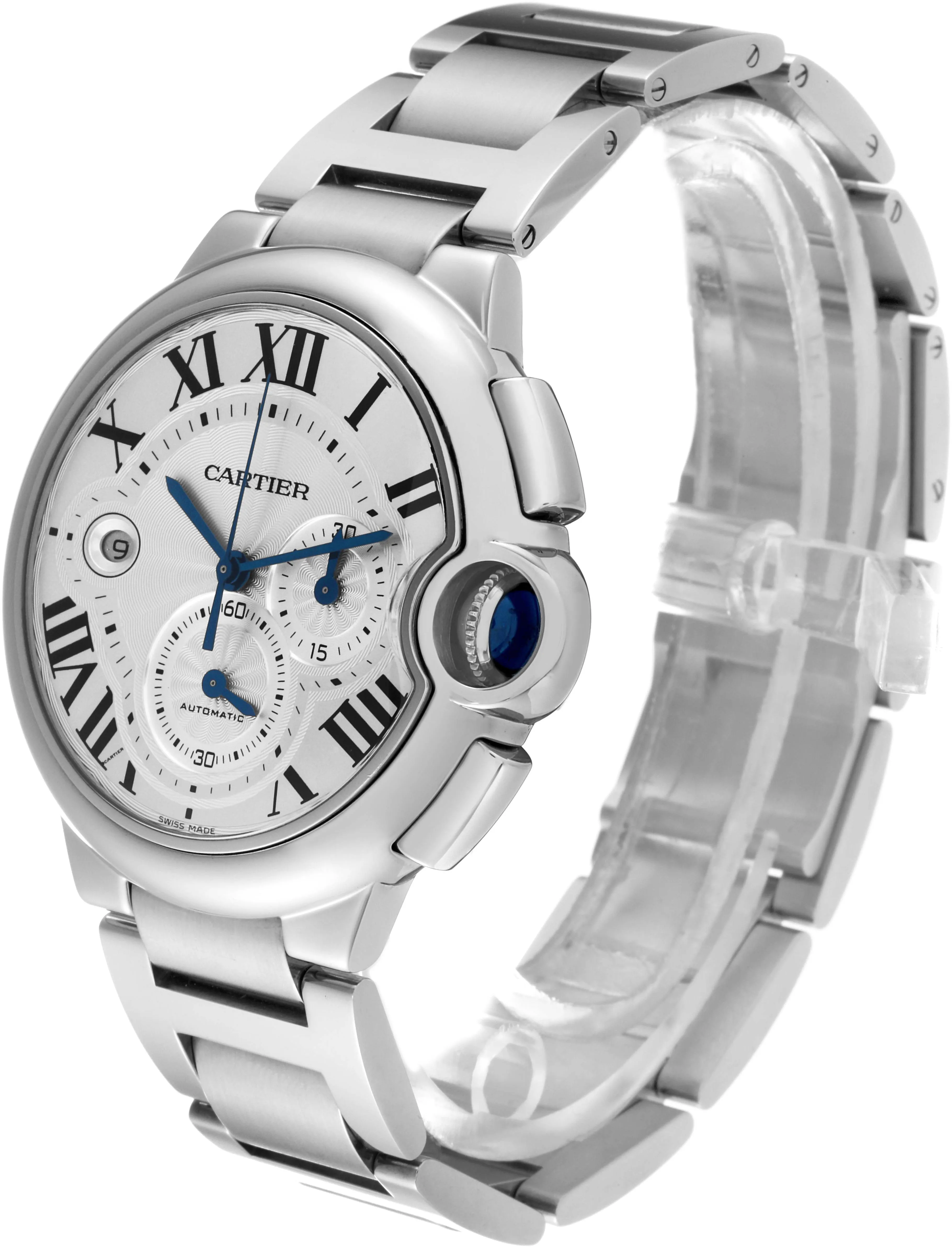 Cartier Ballon Bleu 63810 44mm Stainless steel Silver flinque sunburst 4