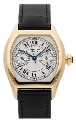 Cartier Tonneau W1525751 34mm Yellow gold Silver