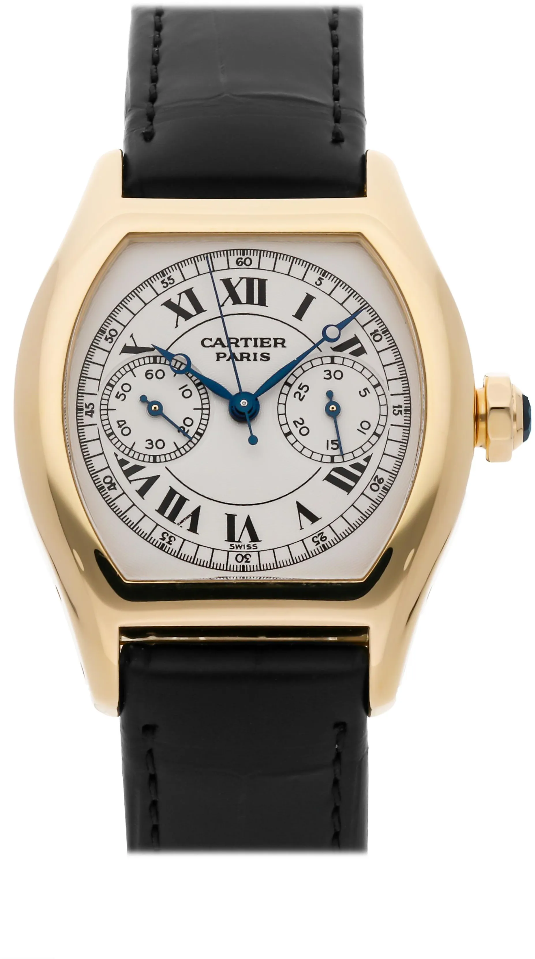 Cartier Tonneau W1525751 34mm Yellow gold Silver