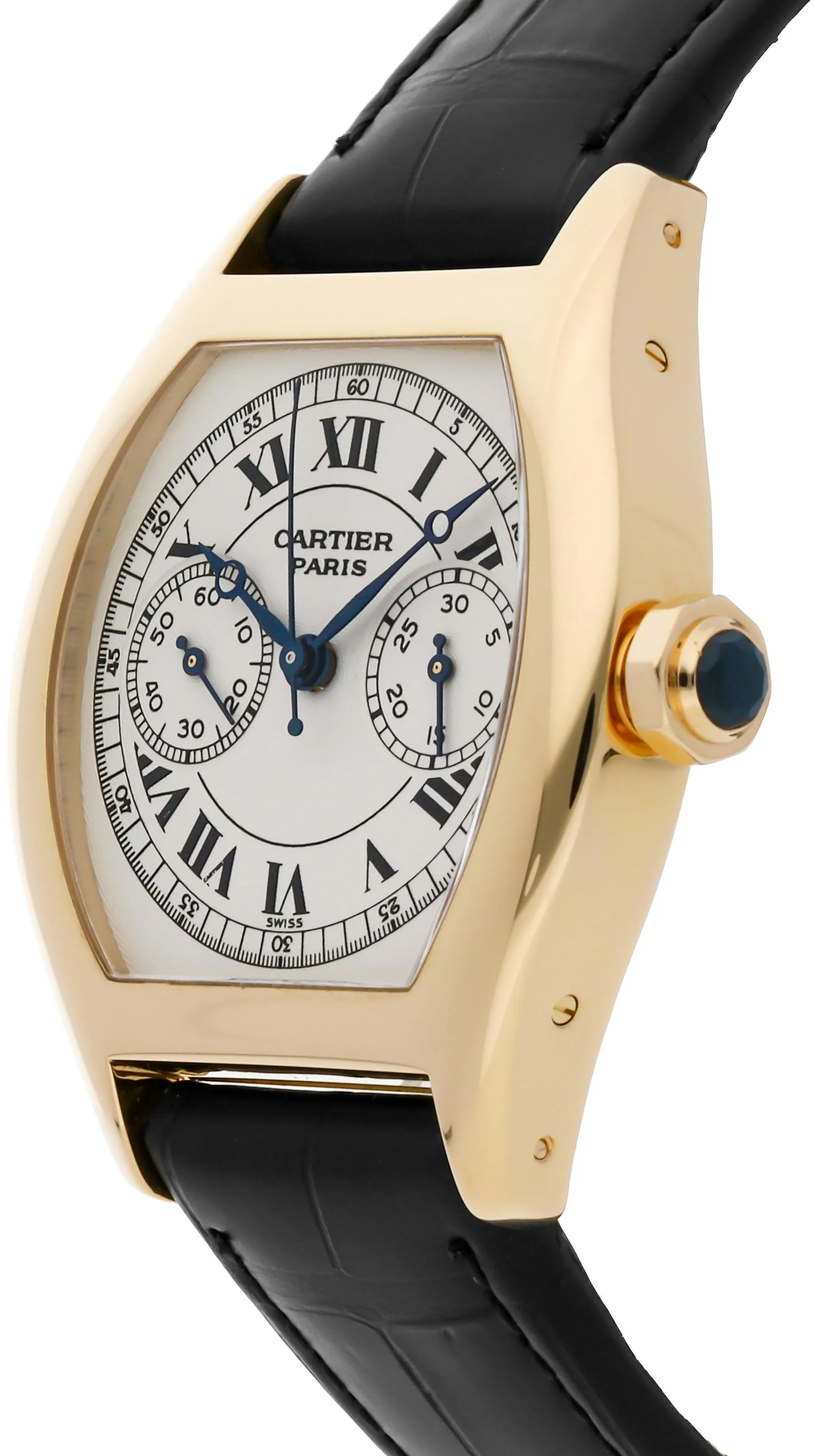 Cartier Tonneau W1525751 34mm Yellow gold Silver 1