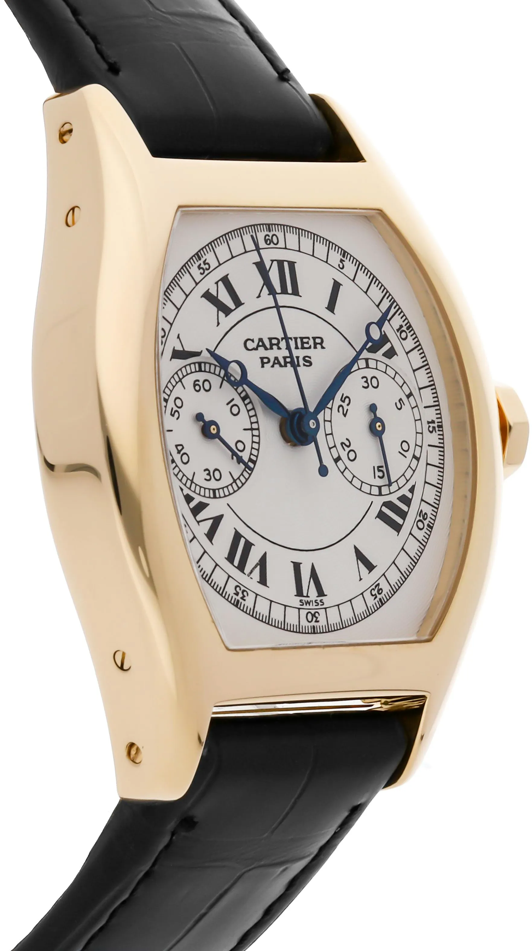 Cartier Tonneau W1525751 34mm Yellow gold Silver 2