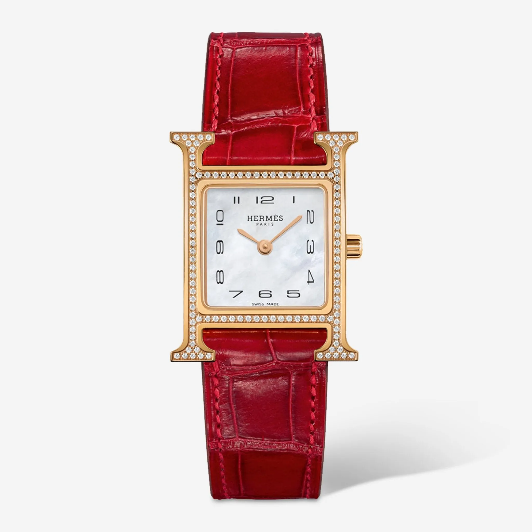 Hermès Heure H W053090WW00 Rose gold and 18k rose gold White