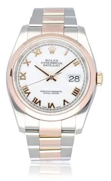 Rolex Datejust 36 116201 36mm Yellow gold and Stainless steel White