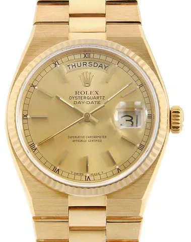 Rolex Day-Date Oysterquartz 19018 36mm Yellow gold Champagne