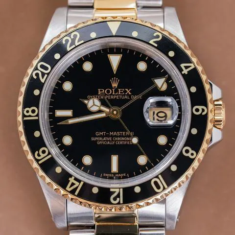 Rolex GMT-Master II 16713 40mm Yellow gold and Stainless steel Black