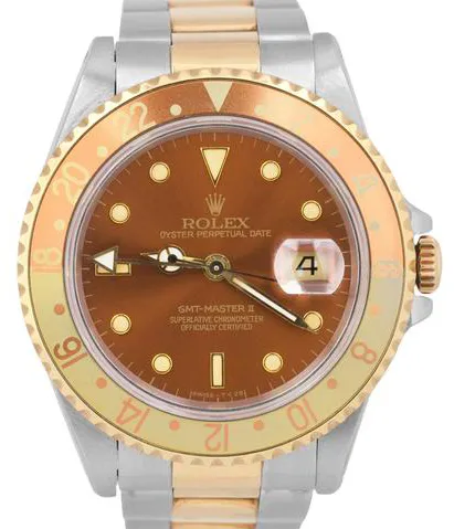 Rolex GMT-Master II 16713 40mm Yellow gold and Stainless steel Brown