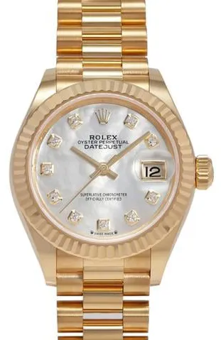 Rolex Lady-Datejust 279178NG 28mm Yellow gold Mother-of-pearl