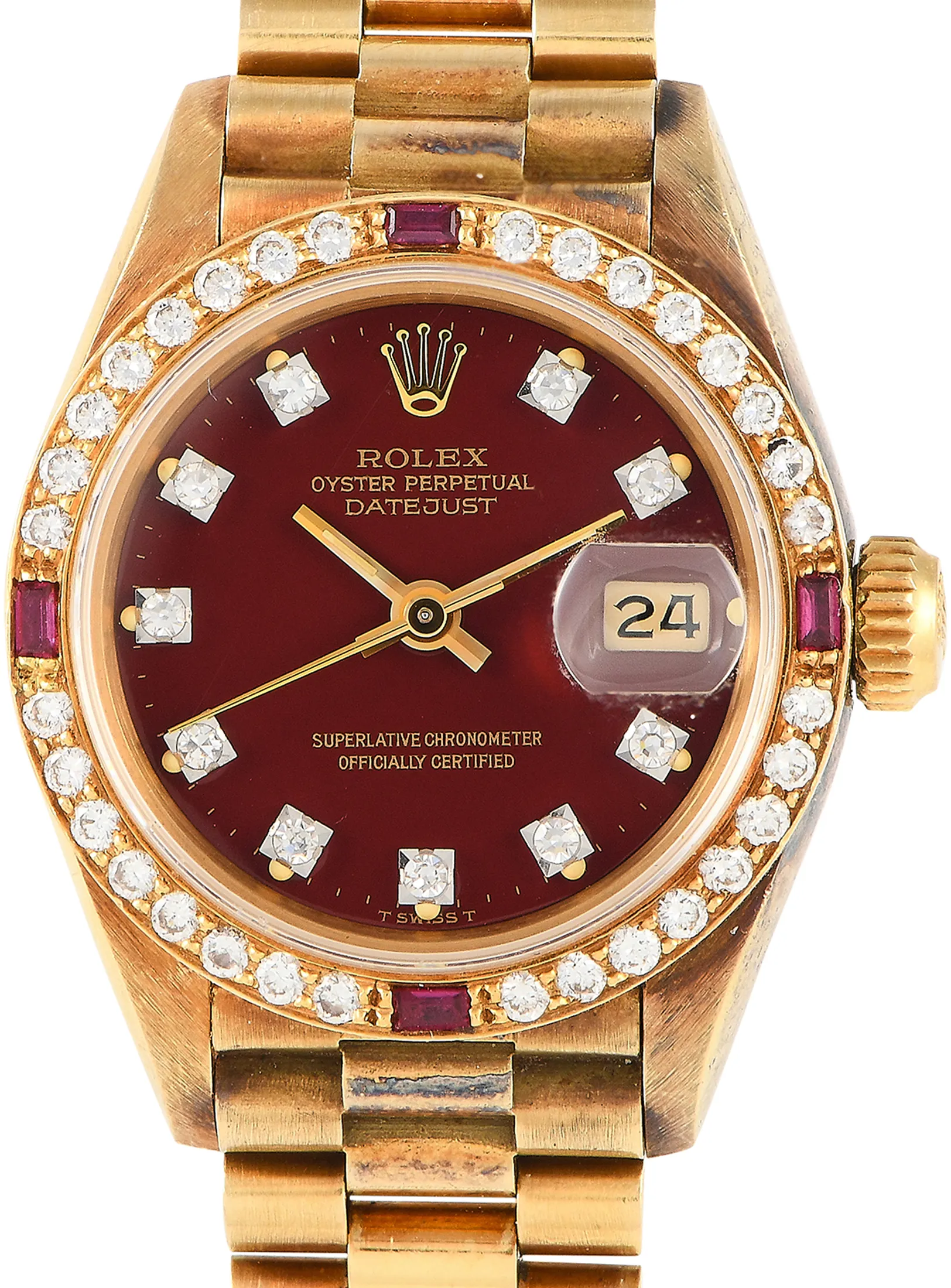 Rolex Lady-Datejust 69068 26mm Yellow gold Red