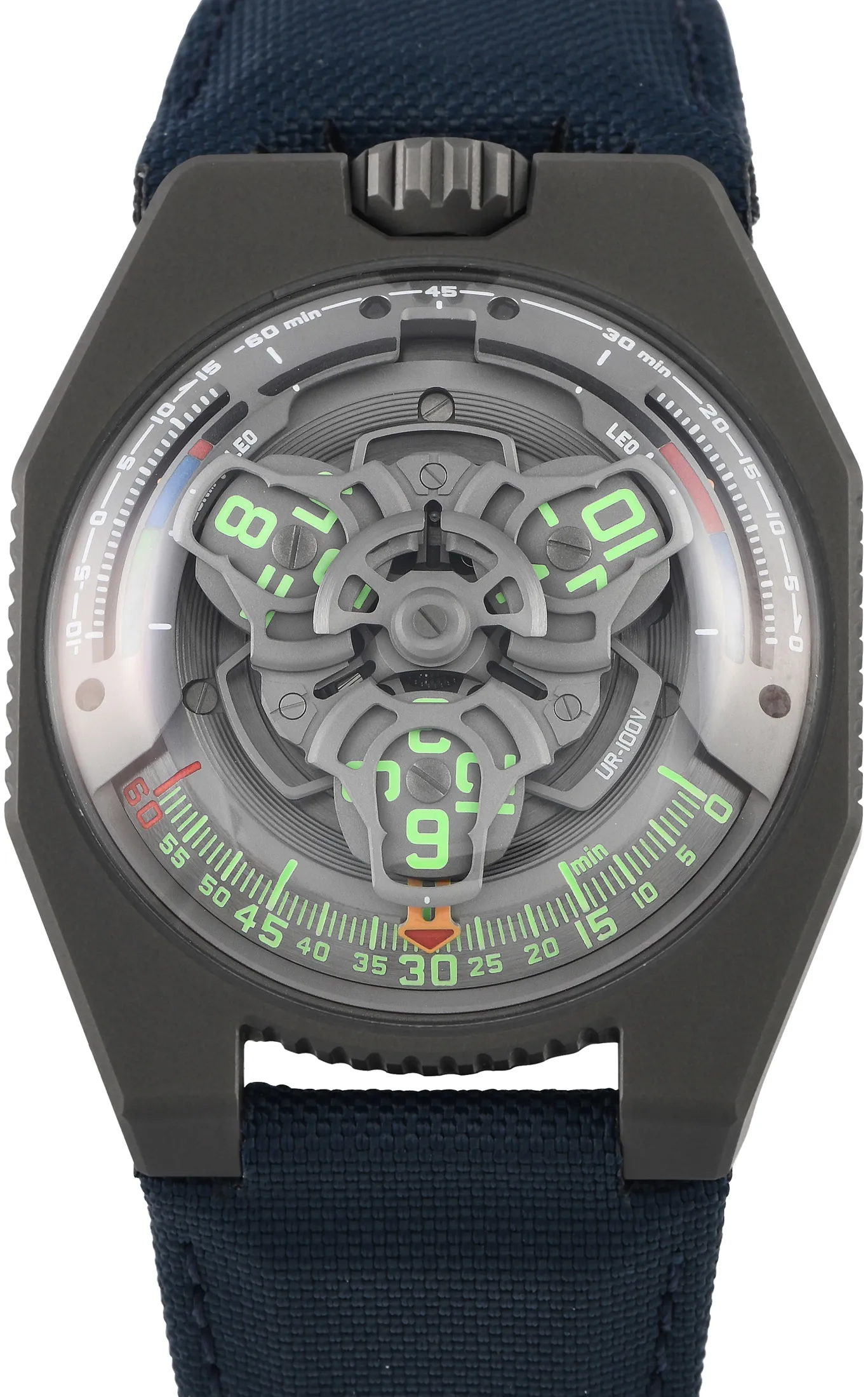 Urwerk UR-100V UltraViolet UR-100V 49.7mm Titanium and Stainless steel Gray