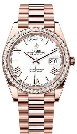 Rolex Day-Date 40 228345RBR 40mm Rose gold White