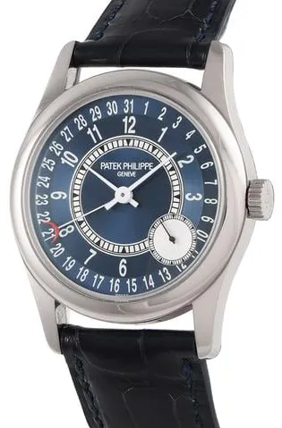 Patek Philippe Calatrava 6000G-012 37mm White gold Blue 1