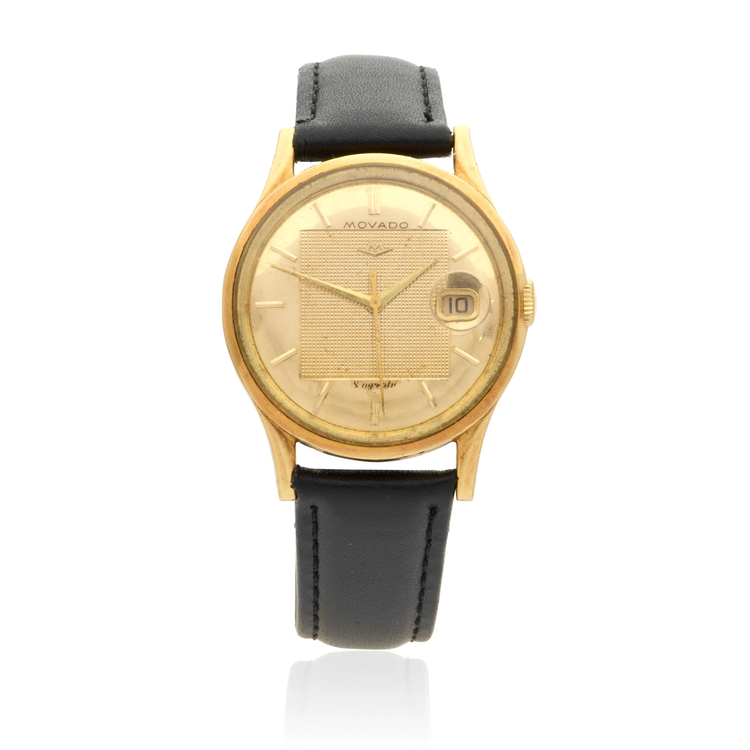 Movado Kingmatic 35mm 18k yellow gold Champagne