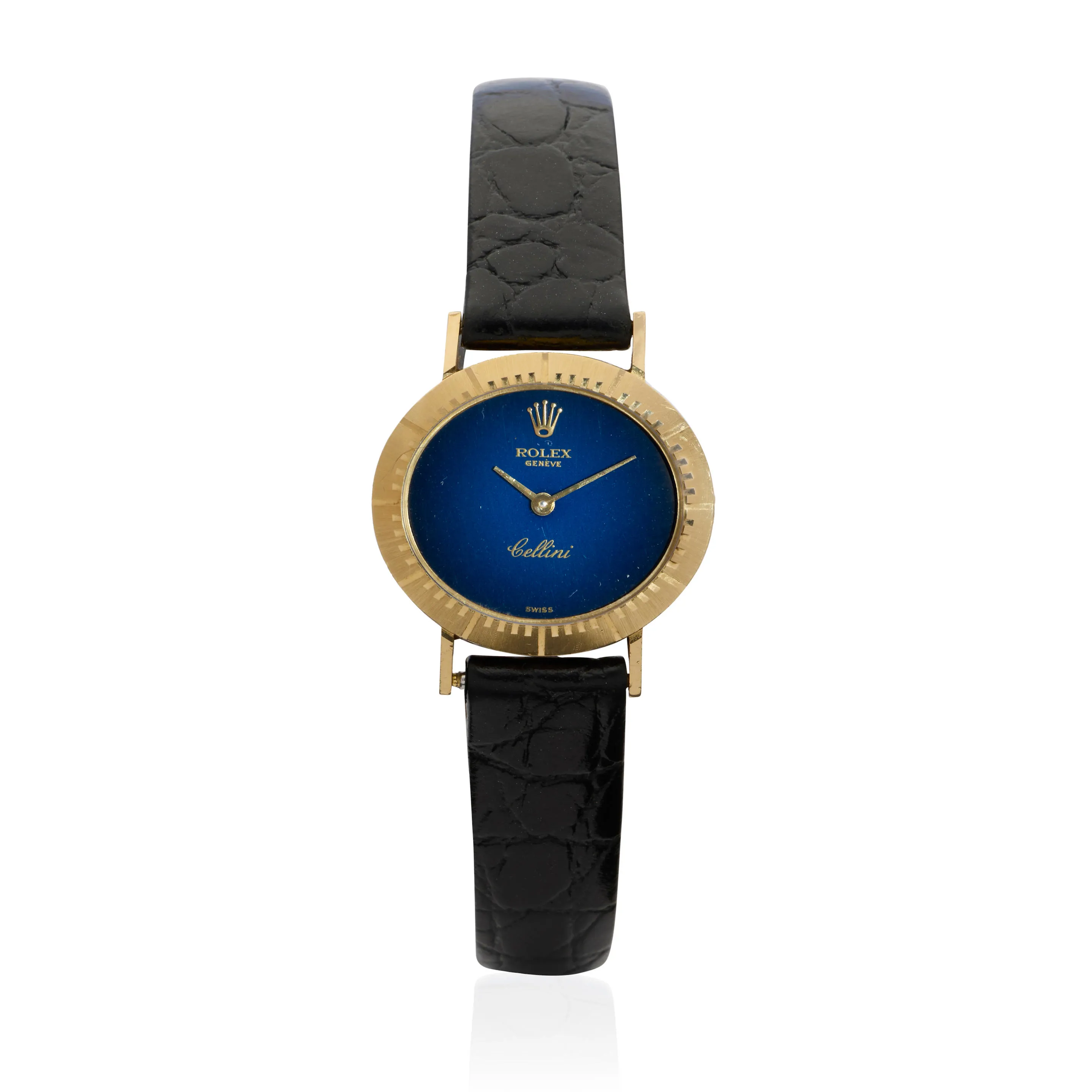 Rolex Cellini 4081 25mm 18k yellow gold Blue