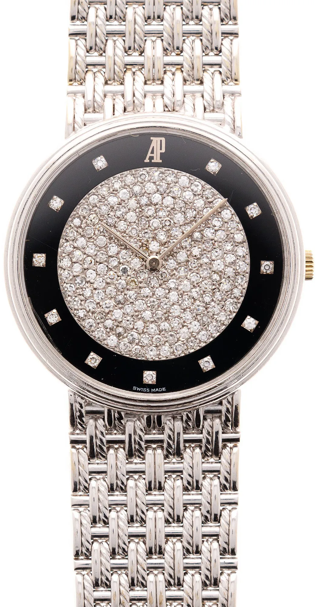 Audemars Piguet Vintage 56301 31mm  18k WG Onyx and Pave